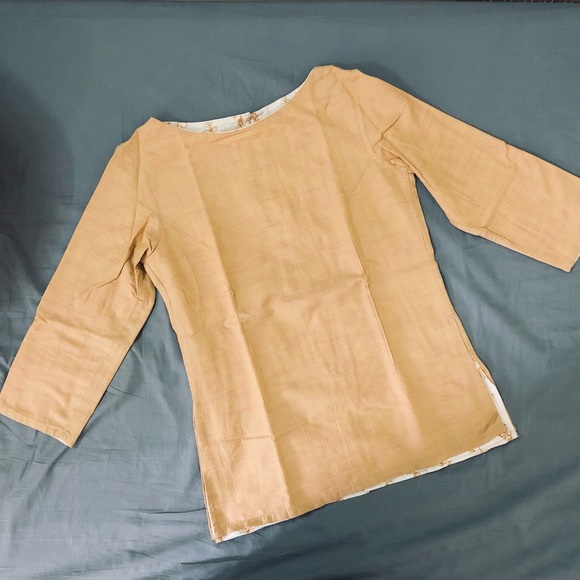 Reversible contrast cotton tunic - Picture 4 of 6